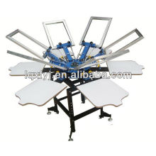 Economical 6 color 6 station manual t-shirt silk screen printing machine